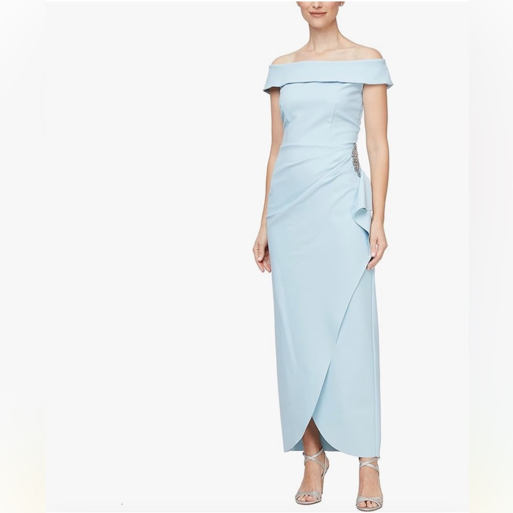 Alex Evenings Light Blue Formal Dress